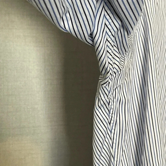Polo Ralph Lauren Shirt Mens 16.5 36/37 Regent Custom Fit Button Up Blue Striped - Picture 4 of 8